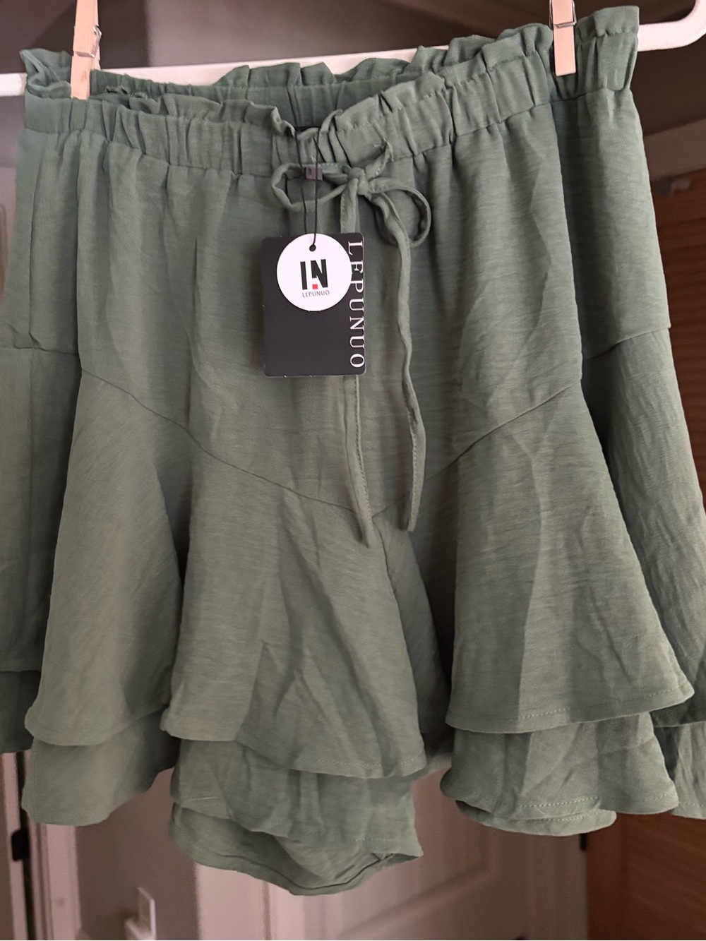 Olive Green Layered Circle Skirt